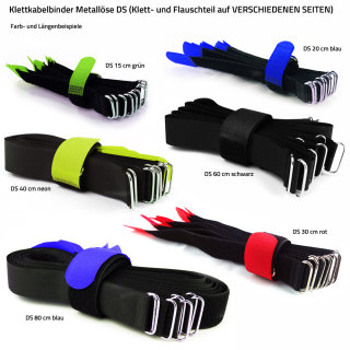 50 Klett Kabelbinder 30 cm x 20 mm in 5 verschiedenen Farben Kabel Klettband Öse 