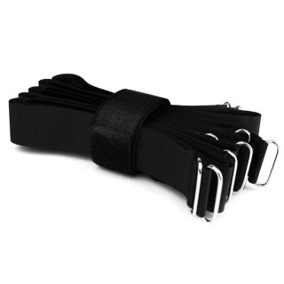 10 x Klettkabelbinder Metallöse Klett- und Flauschteil auf unterschiedlichen Seiten 60 cm schwarz