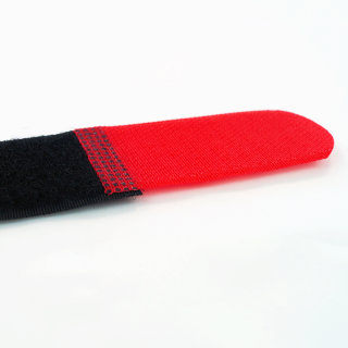 1 Klettkabelbinder Metallöse Klett- und Flauschteil auf unterschiedlichen Seiten 30 cm rot