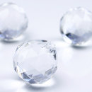 5 Kristall-Anhänger Kugel 3,2 x 3,4 cm