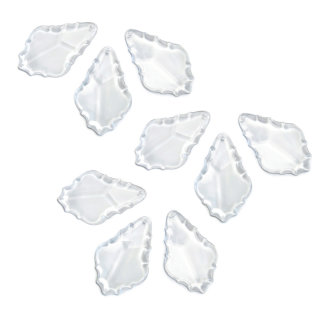 9 Kristall-Anhänger Träne klar/farblos groß 4,0 x 6,3 cm