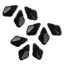 9 Kristall-Anhänger Träne schwarz groß 4,0 x 6,3 cm