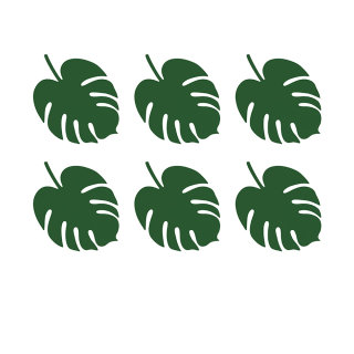 6 Tischkarten "Aloha" - Monstera Leaves