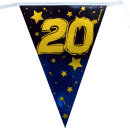 20. Geburtstag Wimpelkette "Stars/Gold...