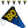 80. Geburtstag Wimpelkette "Stars/Gold Metallic" 6,8 m lang