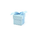 10 Geschenkboxen Himmelblau mit Punkten 5,2 cm