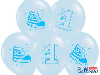 6 Stck. Luftballon 30 cm Pastell strong - Baby Blue No.1