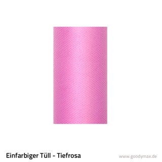 Tüll - Einfarbig 15 cm Rolle 0,15 x 9 m Tiefrosa