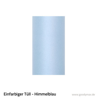 Tüll - Einfarbig 15 cm Rolle 0,15 x 9 m Himmelblau