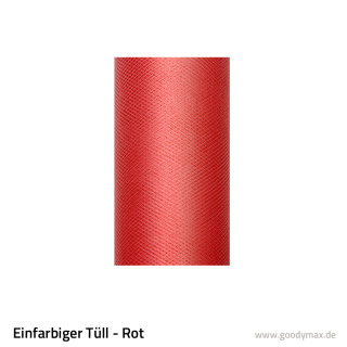 Tüll - Einfarbig 8 cm Rolle 0,08 x 20 m Rot