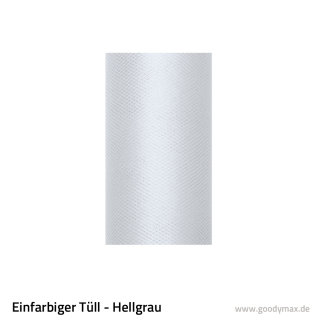 Tüll - Einfarbig 15 cm Rolle 0,15 x 9 m Hellgrau