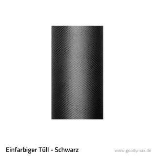Tüll - Einfarbig 15 cm Rolle 0,15 x 9 m Schwarz