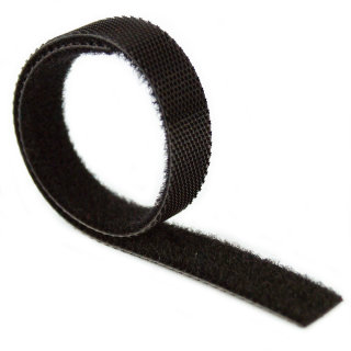 2 m Klettband Back-to-Back schwarz 1 cm breit