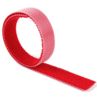 2 m Klettband Back-to-Back rot 1 cm breit