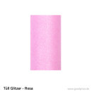 Tüll - Glitzer 15 cm Rolle 0,15 x 9 m Rosa Glitzer