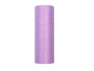 Tüll - Glitzer 15 cm Rolle 0,15 x 9 m Lavendel Glitzer