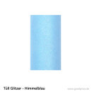 Tüll - Glitzer 15 cm Rolle 0,15 x 9 m Himmelblau...