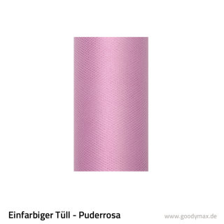 Tüll - Einfarbig 30 cm Rolle 0,30 x 9 m Puderrosa