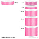 Satinband - 3 mm x 50 m - Rosa