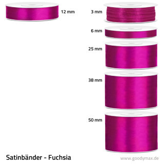 Satinband - 6 mm x 25 m - Fuchsia