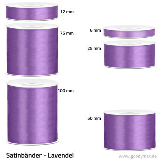 Satinband - 6 mm x 25 m - Lavendel