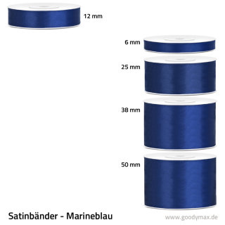 Satinband - 6 mm x 25 m - Marineblau