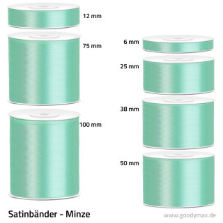 Satinband - 6 mm x 25 m - Minze