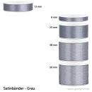 Satinband - 6 mm x 25 m - Grau
