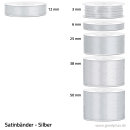 Satinband - 6 mm x 25 m - Silber