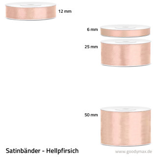 Satinband - 25 mm x 25 m - Hellpfirsich