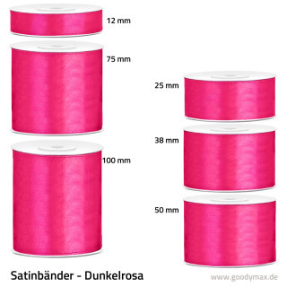 Satinband - 50 mm x 25 m - Dunkelrosa
