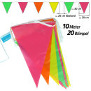 Goodymax® Wimpelkette 10 m Farbmix - 4 Farben - Pink...