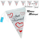 Goodymax® Wimpelkette 10 m "Just Married"