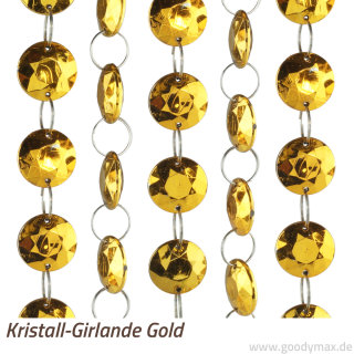Goodymax® 1 m Kristallgirlande 18 mm Gold