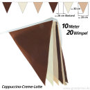 Goodymax® Wimpelkette 10 m Cappuccino-Creme-Latte