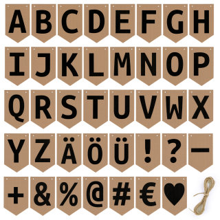 Goodymax® DIY-Buchstabenkette auf Kraftpapier