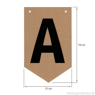 Goodymax® DIY-Buchstabenkette auf Kraftpapier Zeichen A