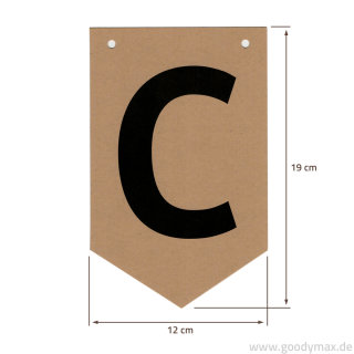Goodymax® DIY-Buchstabenkette auf Kraftpapier Zeichen "C"