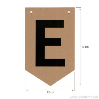 Goodymax® DIY-Buchstabenkette auf Kraftpapier Zeichen E