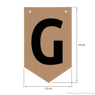 Goodymax® DIY-Buchstabenkette auf Kraftpapier Zeichen G