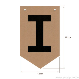 Goodymax® DIY-Buchstabenkette auf Kraftpapier Zeichen I