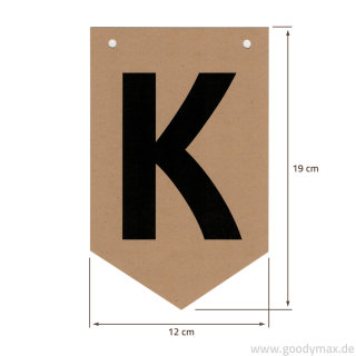 Goodymax® DIY-Buchstabenkette auf Kraftpapier Zeichen K