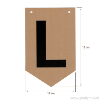 Goodymax® DIY-Buchstabenkette auf Kraftpapier Zeichen L