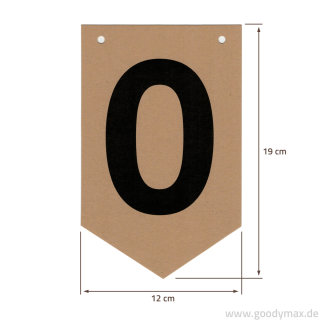 Goodymax® DIY-Buchstabenkette auf Kraftpapier Zeichen "O"