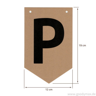 Goodymax® DIY-Buchstabenkette auf Kraftpapier Zeichen P