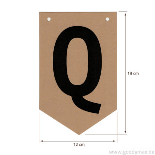 Goodymax® DIY-Buchstabenkette auf Kraftpapier Zeichen Q