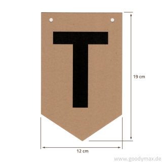 Goodymax® DIY-Buchstabenkette auf Kraftpapier Zeichen T