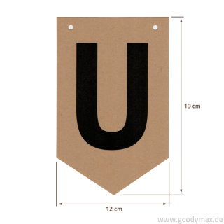 Goodymax® DIY-Buchstabenkette auf Kraftpapier Zeichen "U"