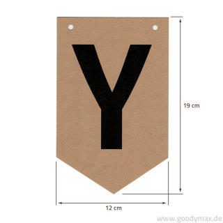 Goodymax® DIY-Buchstabenkette auf Kraftpapier Zeichen "Y"