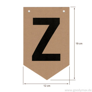 Goodymax® DIY-Buchstabenkette auf Kraftpapier Zeichen "Z"